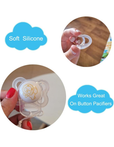 Anillos Adaptadores de Chupete Silicona Transparente 4 Pcs