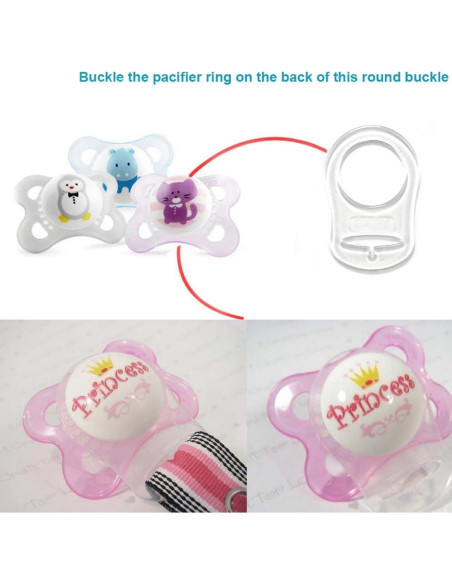 Anillos Adaptadores de Chupete Silicona Transparente 4 Pcs