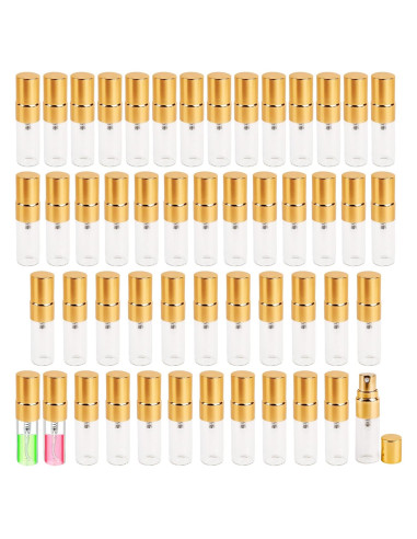 50 Piezas Atomizador de Vidrio 3ml Norcoin Dorado Recargable