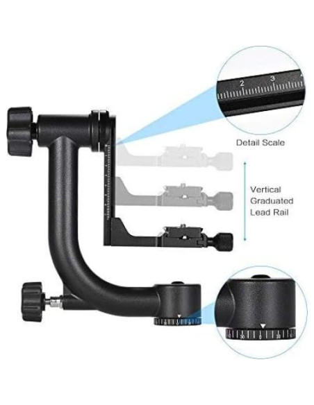 Cabezal de Gimbal Andoer para Trípode 30Kg con Placa Arca-Swiss