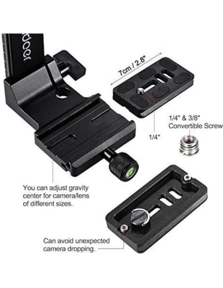 Cabezal de Gimbal Andoer para Trípode 30Kg con Placa Arca-Swiss