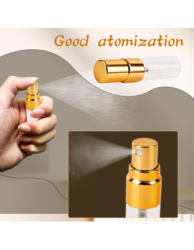 50 Piezas Atomizador de Vidrio 3ml Norcoin Dorado Recargable