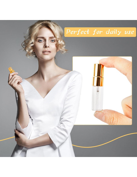 50 Piezas Atomizador de Vidrio 3ml Norcoin Dorado Recargable