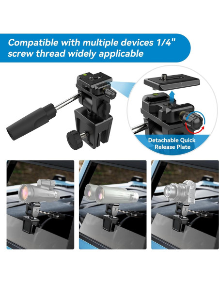Soporte de Ventana de Coche APEXEL Ajustable 360 para Prismáticos