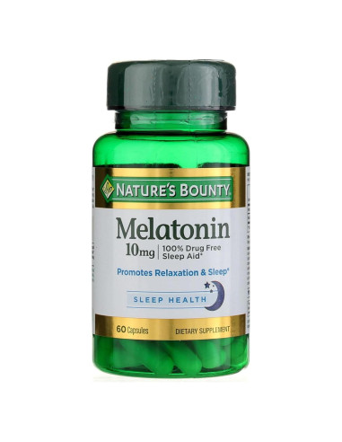 Melatonina Nature's Bounty 10mg 60 Cápsulas x2 - Sueño Tranquilo