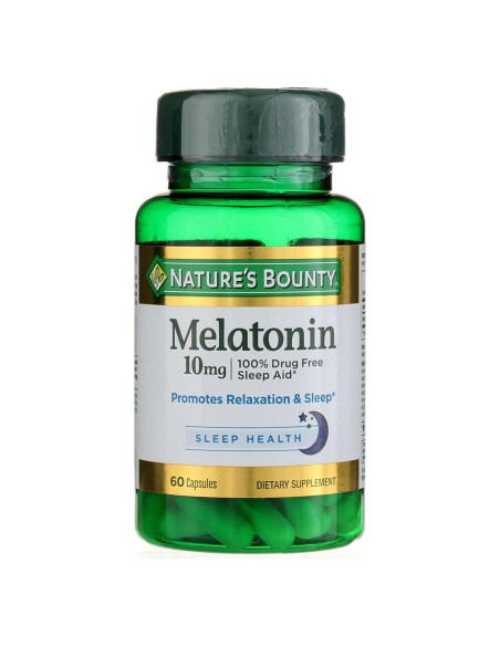 Melatonina Nature's Bounty 10mg 60 Cápsulas x2 - Sueño Tranquilo