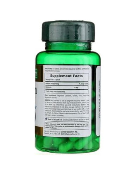 Melatonina Nature's Bounty 10mg 60 Cápsulas x2 - Sueño Tranquilo