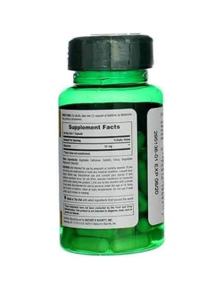 Melatonina Nature's Bounty 10mg 60 Cápsulas x2 - Sueño Tranquilo