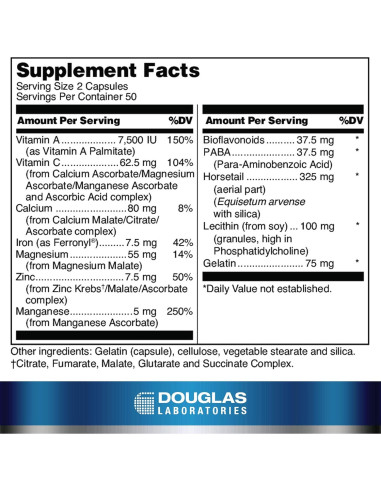 Douglas Laboratories Suplemento Cabello, Piel y Uñas 100 Cápsulas