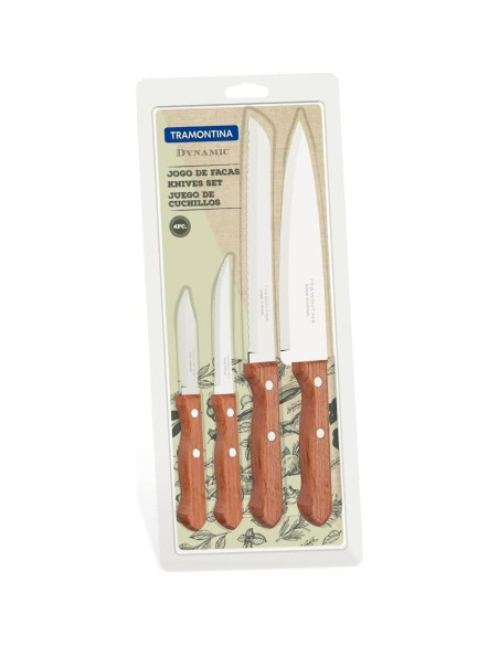 Juego de cuchillos de cocina Tramontina 4 piezas acero inoxidable