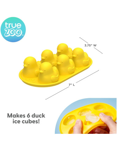 Molde de Hielo Pato Amarillo TrueZoo - Silicona, 6 Cubos