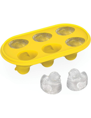 Molde de Hielo Pato Amarillo TrueZoo - Silicona, 6 Cubos