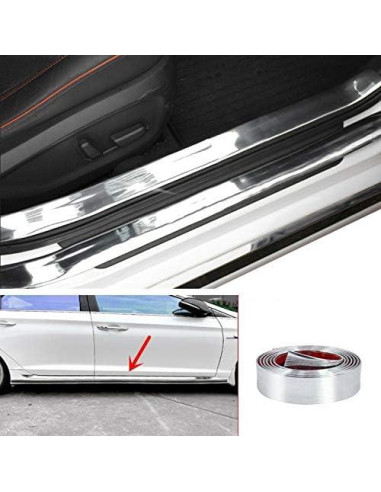 Moldura de Acero Inoxidable 50mm SBWLKJ Autoadhesiva Plata