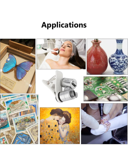 Lupa Clip-On Rongon 60X con LED y UV para Smartphones