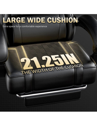 Silla Gamer Ntiibcuy con Masaje y Reposapiés - Negro