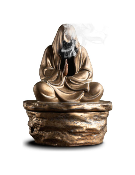 Soporte de Incienso Cerámica Buda Oro 12x9.6x15.7cm