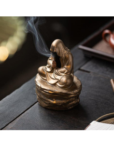 Soporte de Incienso Cerámica Buda Oro 12x9.6x15.7cm 2