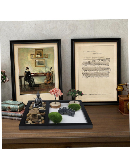 Jardín Zen para Escritorio Pesoncarl 21.5x17.5 cm Alivio Estrés