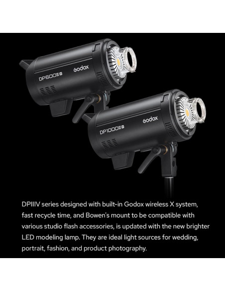 Flash Estudio Godox DP400IIIV 400Ws GN87 0.1-1s 2.4G