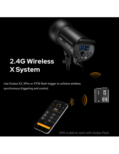 Flash Estudio Godox DP400IIIV 400Ws GN87 0.1-1s 2.4G