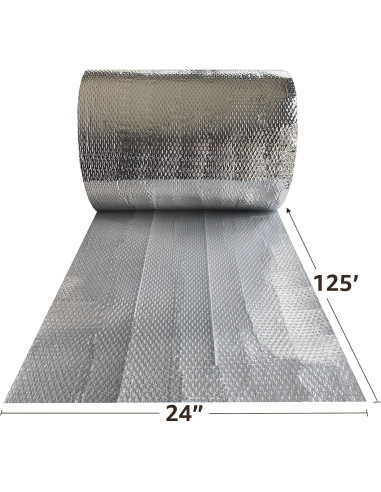 Rollo Aislante Térmico UBMOVE 61cm x 38.1m Burbuja Plata