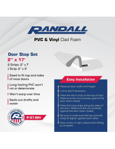 Juego de Burletes para Puertas Randall 2 Piezas 213 cm Blanco 2