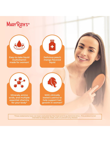 Multivitamínico Líquido MaryRuth 450ml | Biotina 10000mcg | Crecimiento Cabello