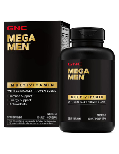 GNC Mega Men Multivitaminas 180 Tabletas - Soporte Energía e Inmunidad