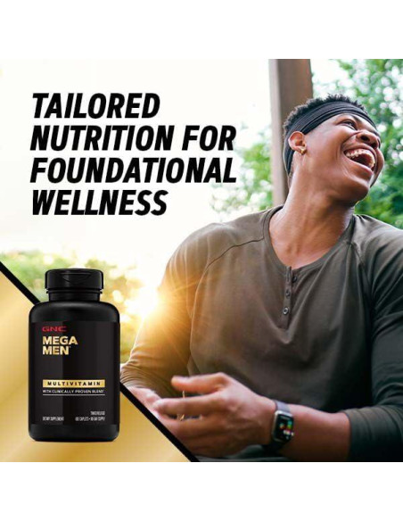 GNC Mega Men Multivitaminas 180 Tabletas - Soporte Energía e Inmunidad