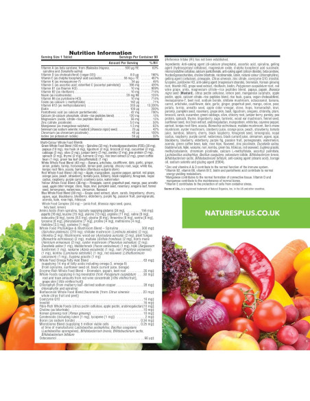 Natures Plus Fuente de Vida Oro Multivitamina 90 Tabletas D3 B12 K2