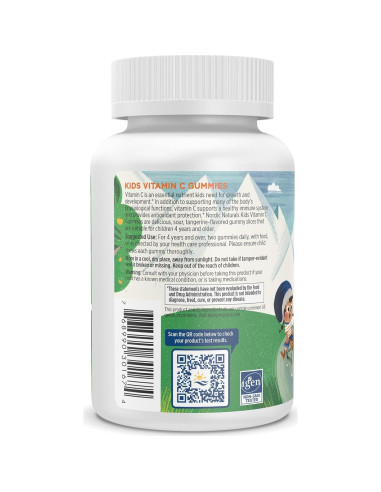Gomitas de Vitamina C Veganas Nordic Naturals - Mandarina Ácida - 60 Unidades - 250 mg por Porción