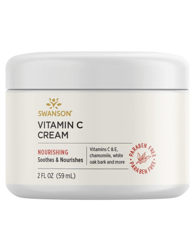 Crema de Vitamina C Swanson Premium 59 ml - Nutritiva y Antienvejecimiento