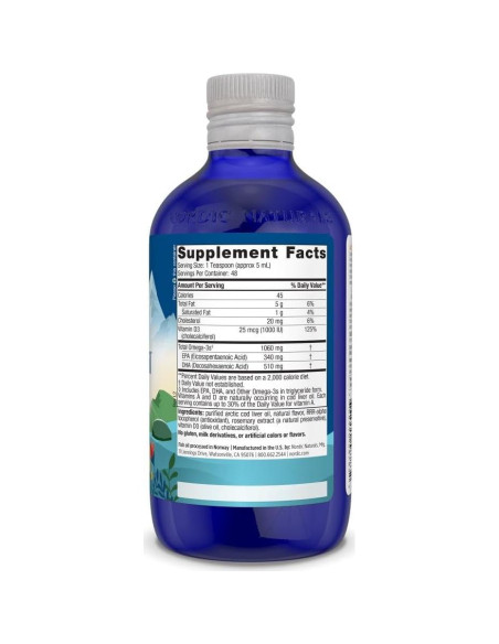 Aceite de Hígado de Bacalao Arctic-D Nordic Naturals 240 ml