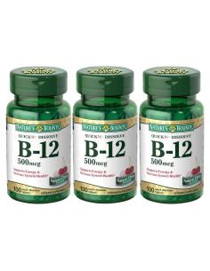 Tabletas B-12 disolución rápida Nature's Bounty 500 mcg 300 und