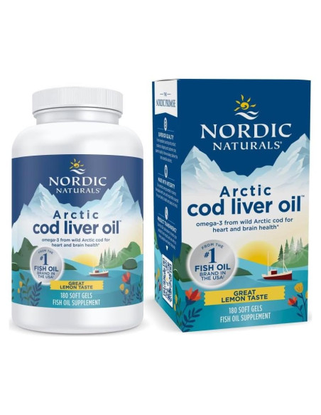 Aceite de Hígado de Bacalao Ártico Nordic Naturals 180 Geles 750 mg Omega-3