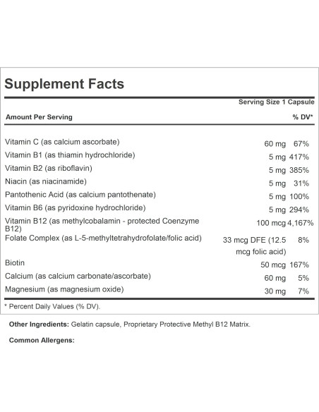 Vitamina B12 100 mcg Andrew Lessman 60 Cápsulas Methylcobalamin