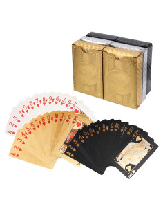 Yopay 6 Barajas de Cartas Impermeables de Lujo 24K