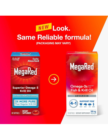 MegaRed Omega-3 Aceite de Krill 500mg Fuerza Extra 40 Geles