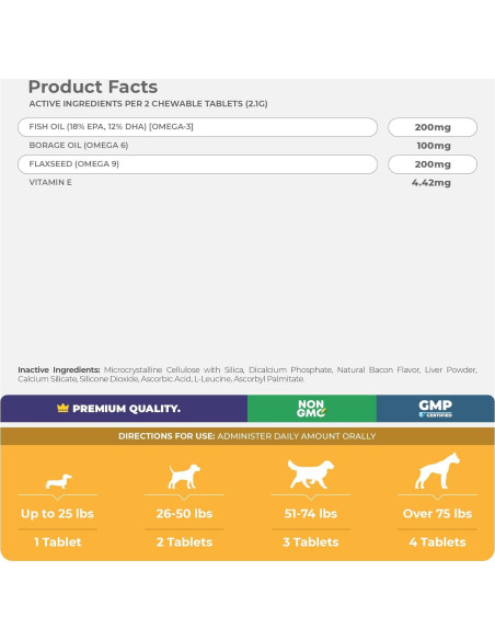 Aceite de Pescado Omega 3 para Perros VITA PET - 120 Tabletas