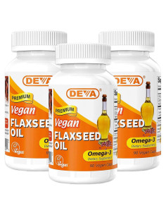 DEVA Aceite de Semilla de Lino Vegano 90 Cápsulas Omega-3