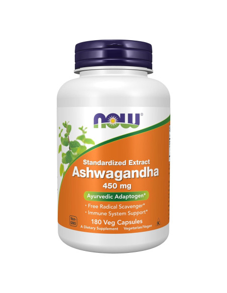 Suplemento Vegano Ashwagandha NOW Foods 450 mg 180 Cápsulas