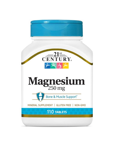 Tabletas de Magnesio 250 mg 21st Century - 110 Unidades