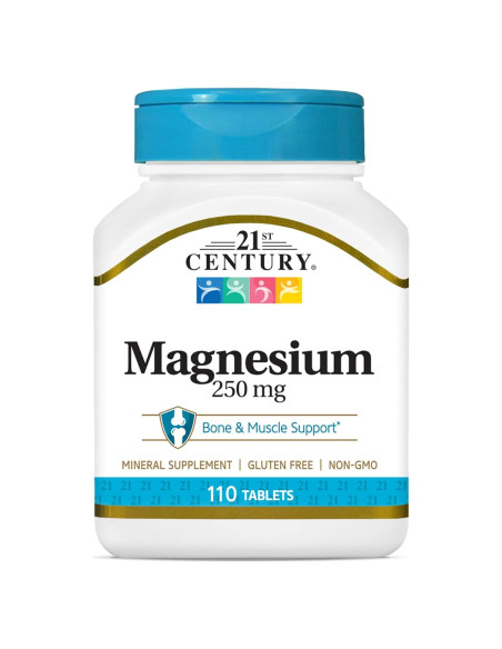 Tabletas de Magnesio 250 mg 21st Century - 110 Unidades