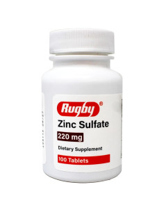 Tabletas de Sulfato de Zinc Rugby 220 mg - 100 Tabletas