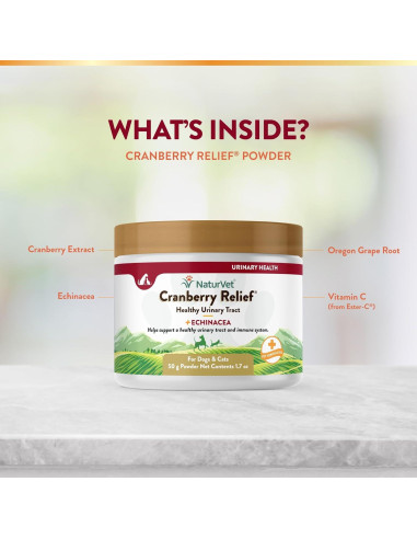 NaturVet Alivio de Arándano Plus 50g - Suplemento Urinario