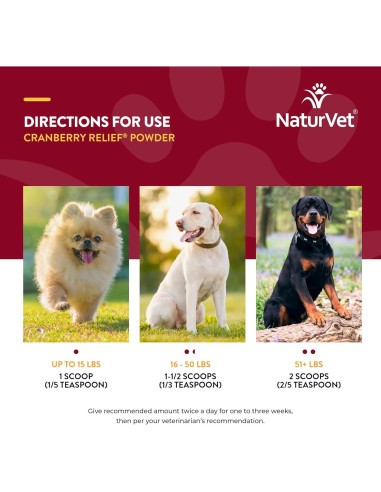 NaturVet Alivio de Arándano Plus 50g - Suplemento Urinario