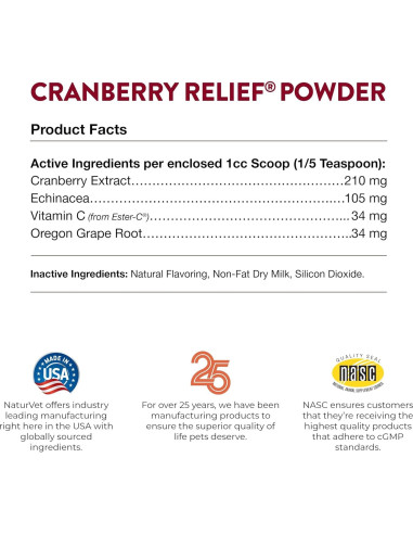 NaturVet Alivio de Arándano Plus 50g - Suplemento Urinario