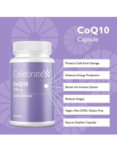 Celebrar Vitaminas CoQ10 100mg - Suplemento Antioxidante 90 Cápsulas 2