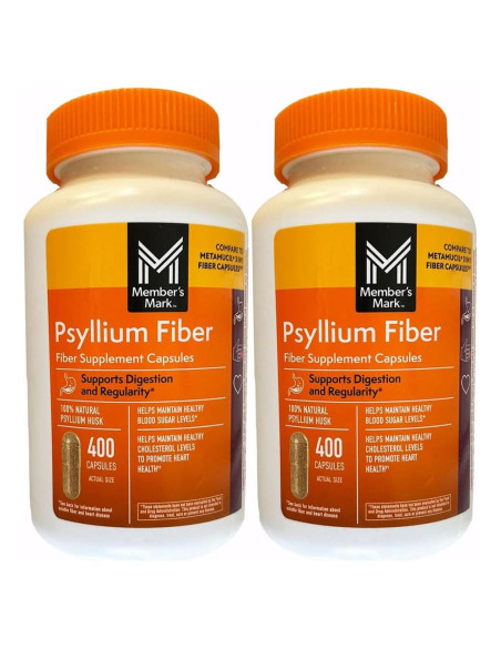 Cápsulas de Fibra Psyllium Member's Mark 2 Pack 800 Unidades