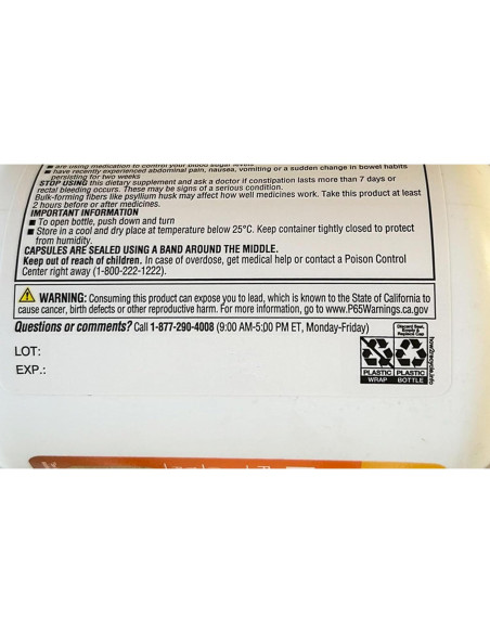 Cápsulas de Fibra Psyllium Member's Mark 2 Pack 800 Unidades